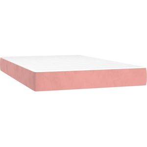 vidaXL Pocketveringmatras 120x210x20 cm fluweel roze