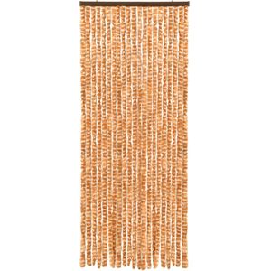 vidaXL-Vliegengordijn-56x185-cm-chenille-oker-en-wit