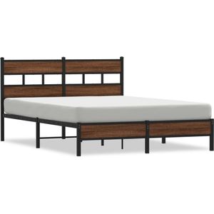 vidaXL Bedframe zonder matras bewerkt hout bruin eikenkleur 140x190 cm