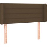 vidaXL Hoofdbord LED 83x16x78/88 cm Stof Donkerbruin