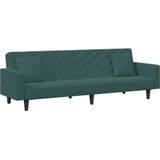 vidaXL 2-delige Loungeset met kussens fluweel donkergroen