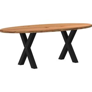 vidaXL Eettafel 220x100x74 cm ovaal massief eikenhout lichtbruin