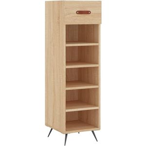 vidaXL Schoenenkast 30x35x105 cm bewerkt hout sonoma eikenkleurig