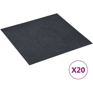 vidaXL Vloerplanken 20 st zelfklevend 1,86 m² PVC zwart marmerpatroon