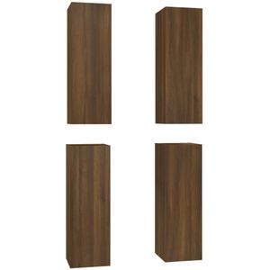 vidaXL Tv-meubelen 4 st 30,5x30x90 cm bewerkt hout bruin eikenkleur