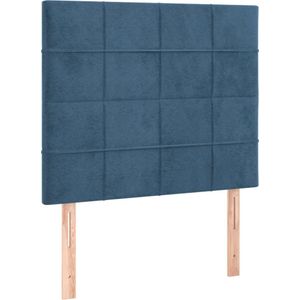 vidaXL Hoofdborden - Set van 2 - 90x5x78/88 cm - Fluweel Donkerblauw
