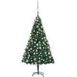 vidaXL Kunstkerstboom met verlichting en kerstballen 120 cm PVC groen