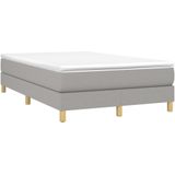 vidaXL Boxspring met matras stof lichtgrijs 120x190 cm