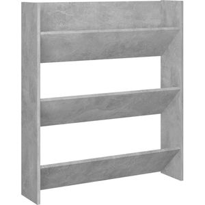 vidaXL Wandschoenenkast 80x18x90 cm spaanplaat betongrijs