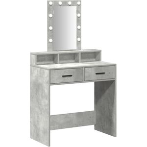 vidaXL Make-up Tafel met LED Verlichting - Betonnen Grijs, 79x41x140 cm