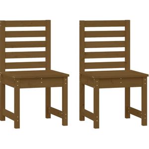 VidaXL Tuinstoelen - Set van 2 - 40,5x48x91,5 cm - Massief Grenenhout - Honingbruin