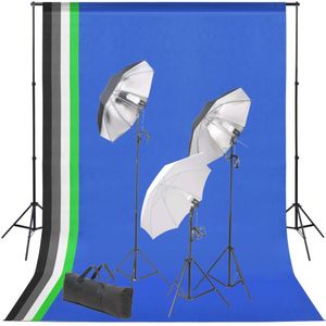 vidaXL Fotostudioset met achtergrond en verlichtingsset