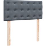 vidaXL - Boxspring - met - matras - fluweel - donkergrijsx200 - cm