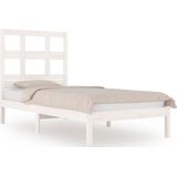 VidaXL Bedframe Massief Grenenhout Wit 90x200 cm