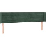 vidaXL - Hoofdbord - met - randen - 163x16x78/ - cm - fluweel - donkergroen