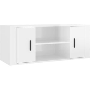 vidaXL-Tv-meubel-100x35x40-cm-bewerkt-hout-hoogglans-wit
