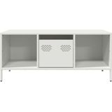 vidaXL - Salontafel - 101,5x50x43,5 - cm - koudgewalst - staal - wit