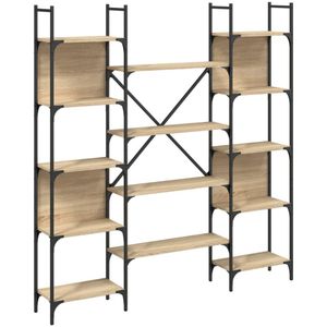 vidaXL Boekenkast 155,5x24x166,5 cm bewerkt hout sonoma eikenkleurig