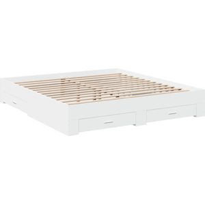 vidaXL Bedframe met lades bewerkt hout wit 200x200 cm