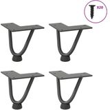 vidaXL - Haarspeld - tafelpoten - 4 - st - 10 - cm - massief - staal - antracietkleurig