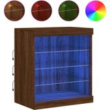 vidaXL - Dressoir - met - LED-verlichting,5x37x67 - cm - bruin - eikenkleur
