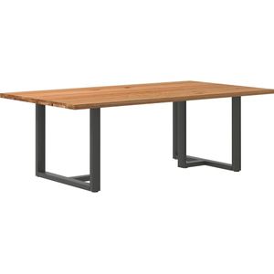 vidaXL Eettafel rechthoekig 220x120x74 cm massief eikenhout lichtbruin