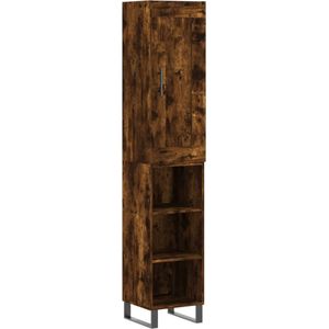 vidaXL Hoge kast 34,5x34x180 cm bewerkt hout gerookt eikenkleurig