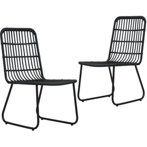 vidaXL Tuinstoelen 2 st poly rattan zwart