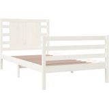 vidaXL Bedframe zonder matras massief grenenhout wit 140x200 cm