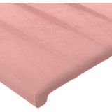 vidaXL Hoofdbord LED 200x5x118/128 cm Fluweel Roze