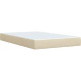 vidaXL Boxspring met matras stof crèmekleurig 120x190 cm