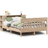 vidaXL Bed met boekenkast zonder matras massief grenenhout 120x200 cm