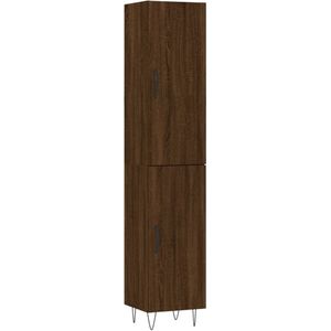 vidaXL Hoge kast 34,5x34x180 cm bewerkt hout bruin eikenkleur