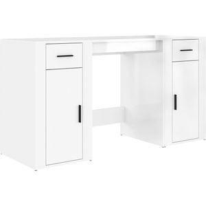 vidaXL-Bureau-met-kast-bewerkt-hout-hoogglans-wit