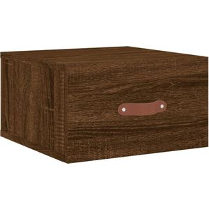 vidaXL Nachtkastje wandgemonteerd 35x35x20 cm bruin eikenkleur