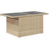 vidaXL 6-delige Loungeset met kussens poly rattan beige