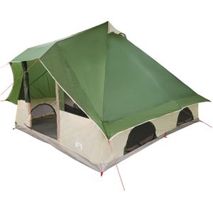 vidaXL Familiestent Tipi Groen 8-Persoons Waterdicht