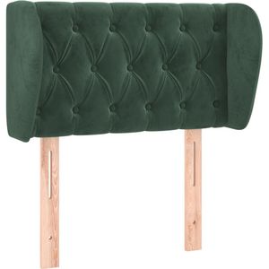 vidaXL Hoofdbord met randen 83x23x78/88 cm fluweel donkergroen