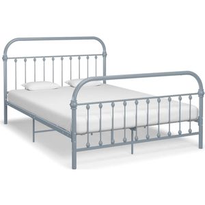 vidaXL Bedframe metaal grijs 140x200 cm