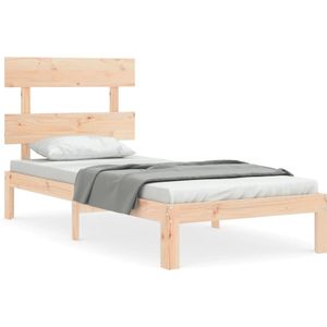 vidaXL Bedframe met hoofdbord massief hout