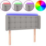 vidaXL Hoofdbord LED 103x16x78/88 cm stof lichtgrijs