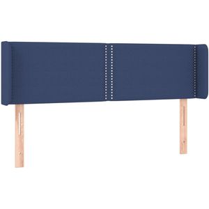vidaXL Hoofdbord met randen 147x16x78/88 cm stof blauw
