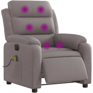 vidaXL Massagestoel elektrisch verstelbaar stof taupe