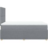 vidaXL Boxspring met matras stof lichtgrijs 120x200 cm