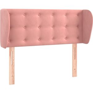 vidaXL Hoofdbord met randen 83x23x78/88 cm fluweel roze