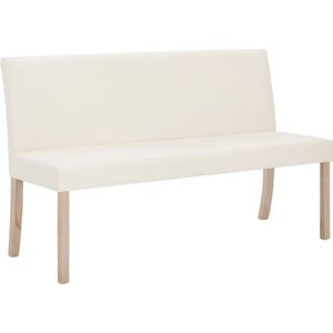 vidaXL Bankje 139,5 cm kunstleer crème