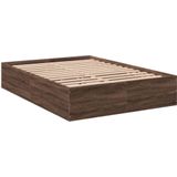 vidaXL Bedframe bewerkt hout bruin eikenkleur 135x190 cm