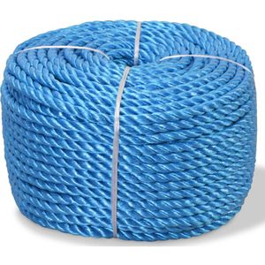 vidaXL Touw gedraaid 12 mm 250 m polypropyleen blauw