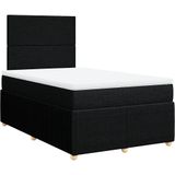 vidaXL - Boxspring - met - matras - stof - zwartx200 - cm