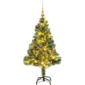 vidaXL Kunstkerstboom 150 LED's kerstballen en sneeuw 150 cm